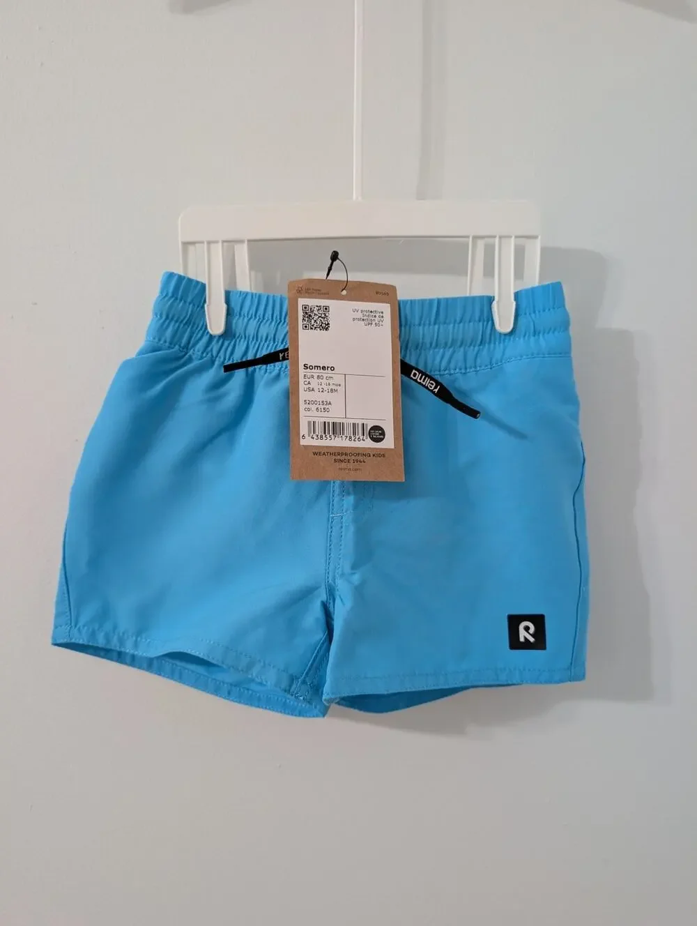 Reima Somero Toddler Swim Shorts 12-18M Blue UPF 50+